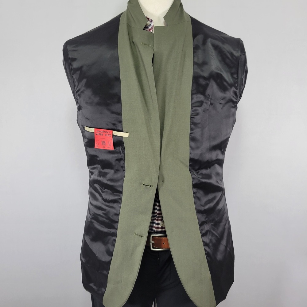 HUGO BOSS Men's Sport Coat Blazer Two Button Olive Wool Blend Super Flex 40R US - Picture 13 of 16